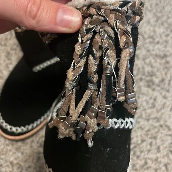 Anthropologie Splendid suede leather Sherpa (faux fur) lined moccasin boot - Picture 4 of 5